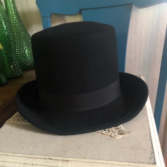 Vintage Black Wool Top Hat - Picture 5 of 13